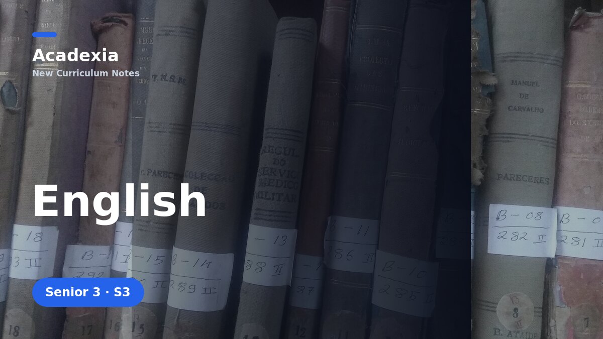 S3 English — New Curriculum Notes